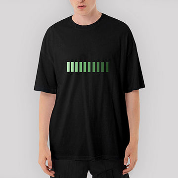 Green Scales Oversize Siyah Tişört