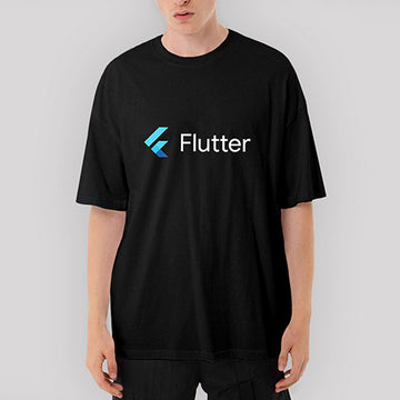 Flutter Oversize Siyah Tişört