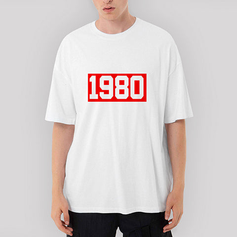 1980 Made Oversize Beyaz Tişört