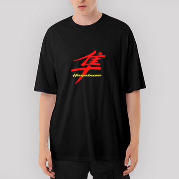 Hayabusa Logo Oversize Siyah Tişört