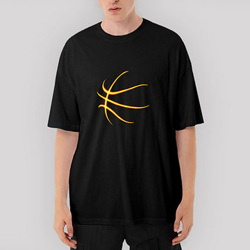 Basketbol Neon Oversize Siyah Tişört