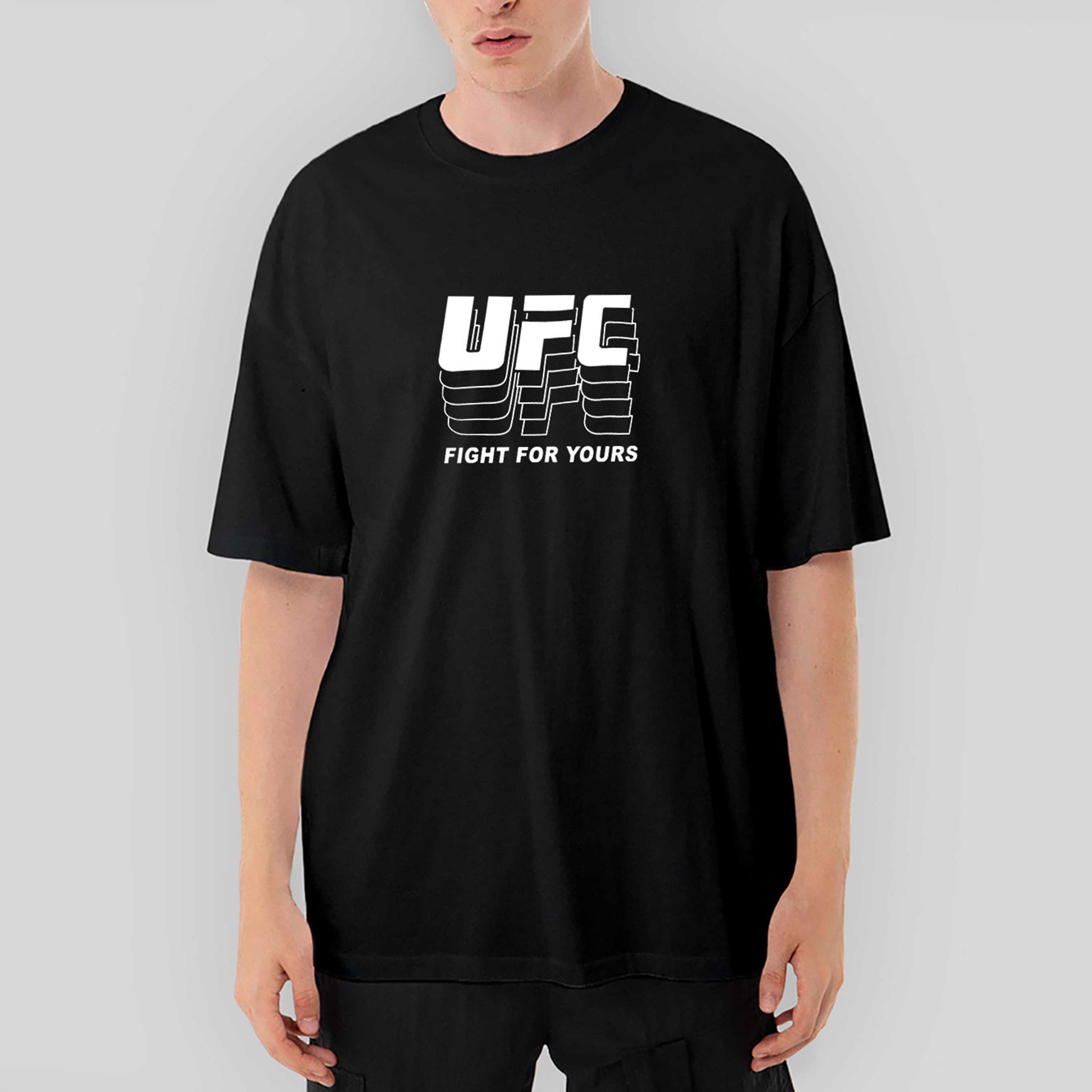 UFC FG Oversize Siyah Tişört