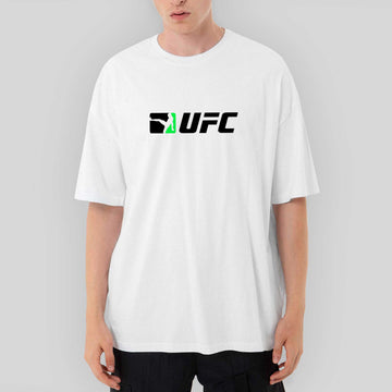 UFC Green Kick Oversize Beyaz Tişört