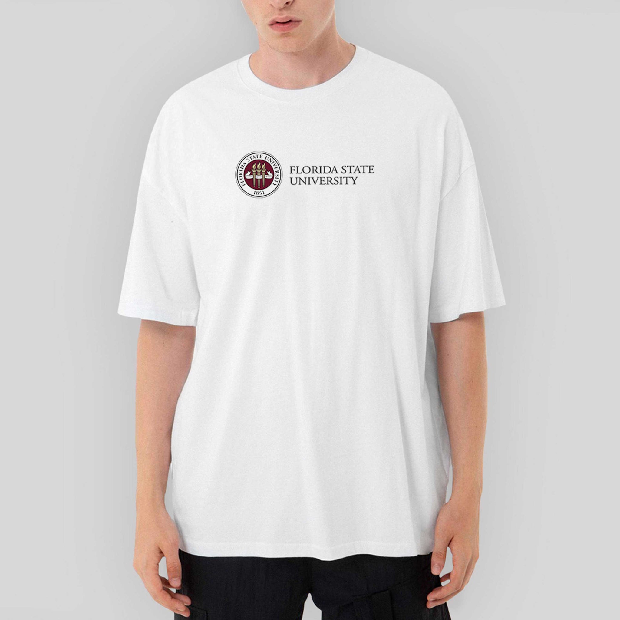 Florida State University Logo Oversize Beyaz Tişört