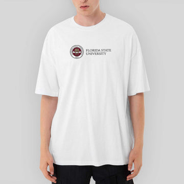 Florida State University Logo Oversize Beyaz Tişört