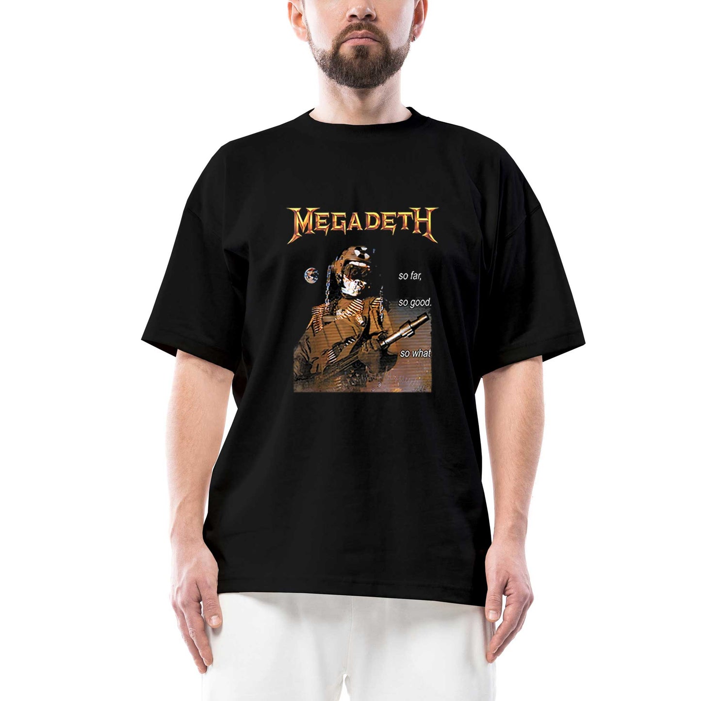 İndirimli Megadeth So Far So Good Oversize Siyah Tişört