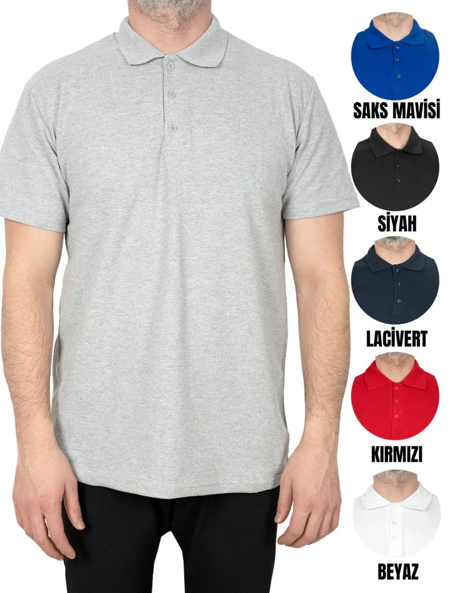 Polo Yaka Tişört Gri Renk