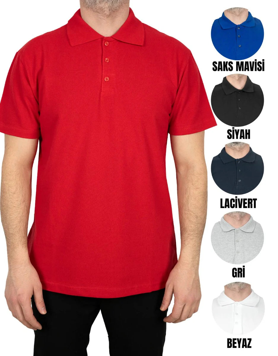 Polo Yaka Tişört Kırmızı Renk