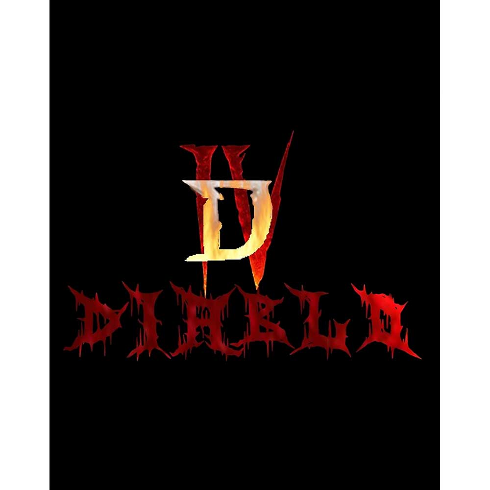 Diablo IV Logo ve Text Büyük Sırt Patch Yama
