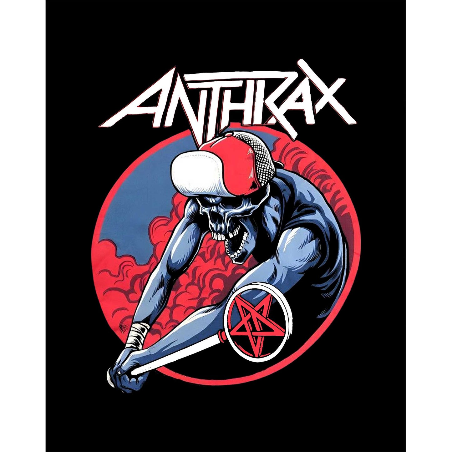 Anthrax Pentegram Siyah Büyük Sırt Patch Yama