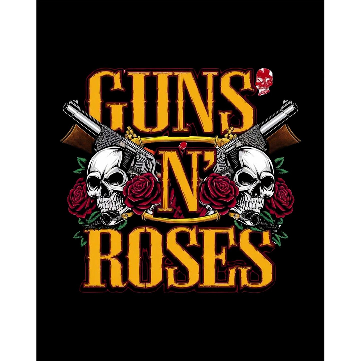 Guns N Roses Text Skull Siyah Büyük Sırt Patch Yama