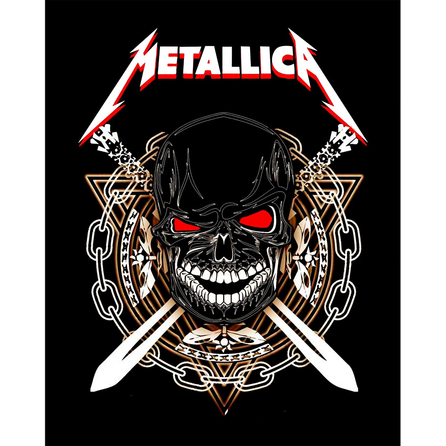 Metallica Warrior Siyah Büyük Sırt Patch Yama