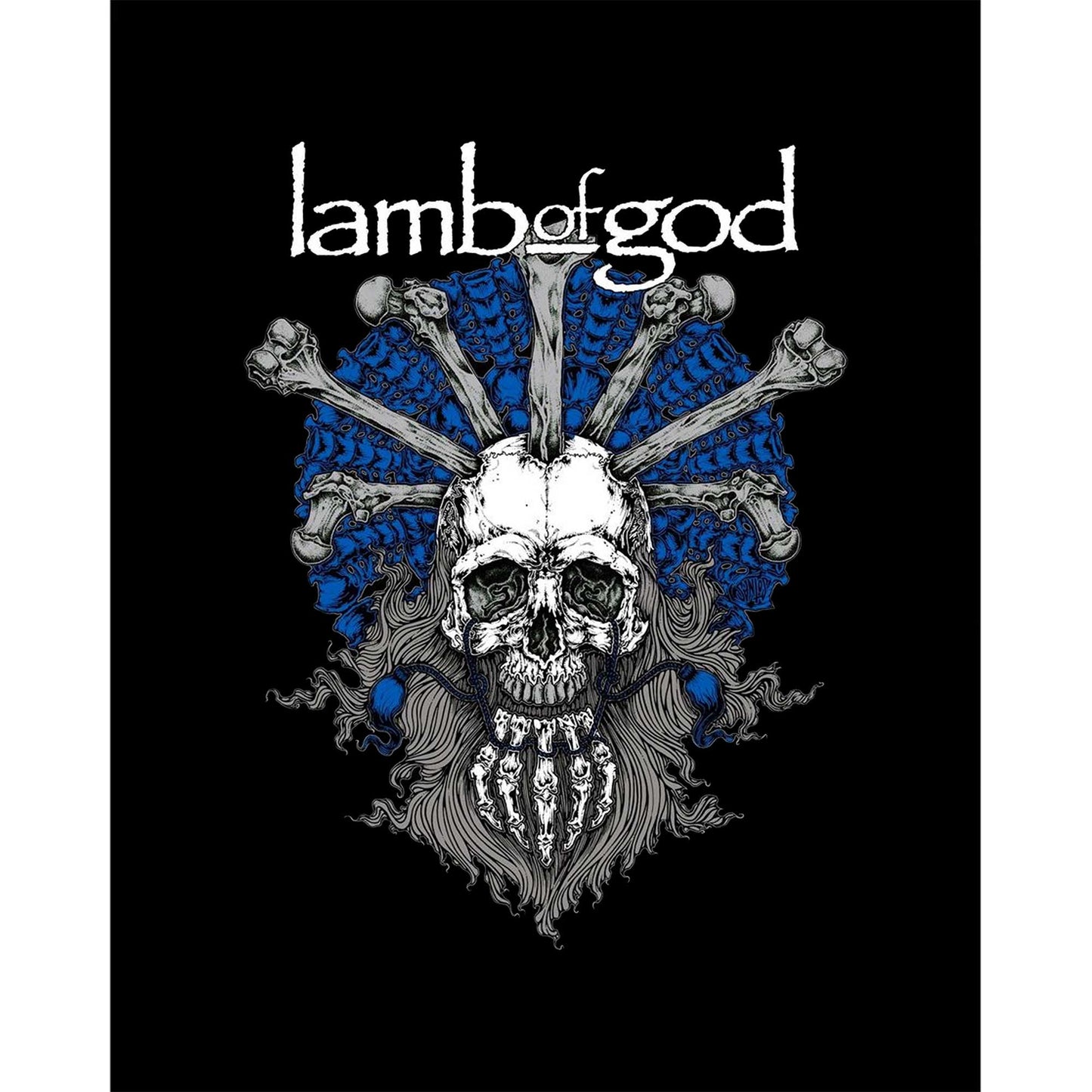 Lamb Of God Bearded Skull Siyah Büyük Sırt Patch Yama