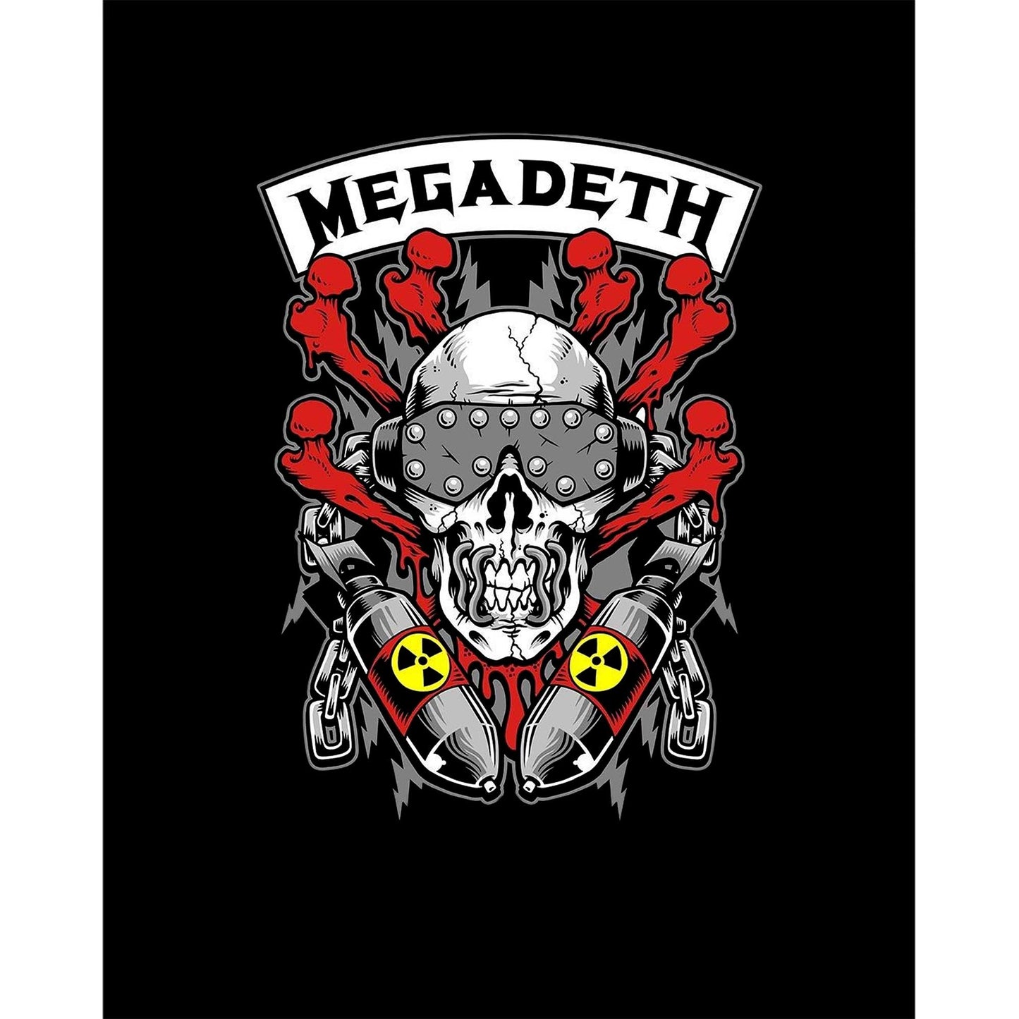 Megadeth Skull and Chemical Bomb Siyah Büyük Sırt Patch Yama