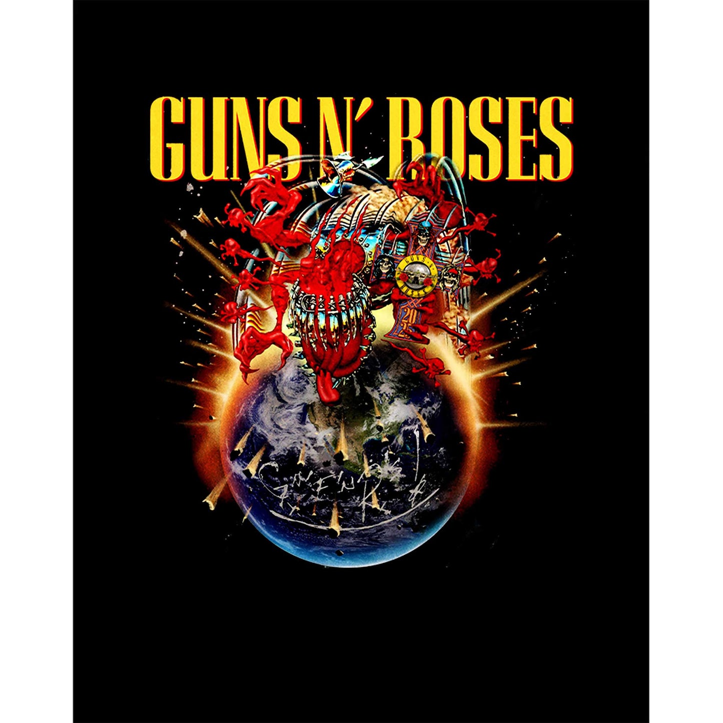 Guns N Roses 2025 Tour Siyah Büyük Sırt Patch Yama
