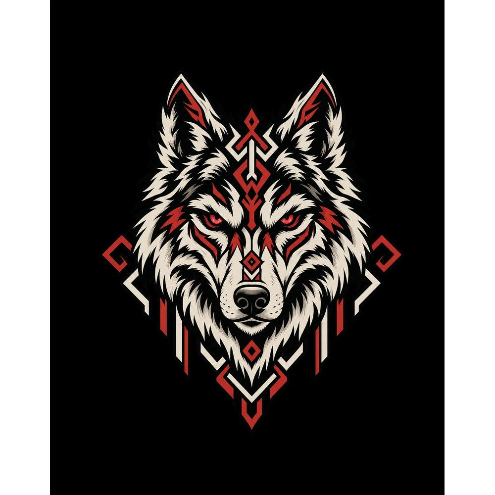 Geometrik Bozkurt Büyük Sırt Patch Yama