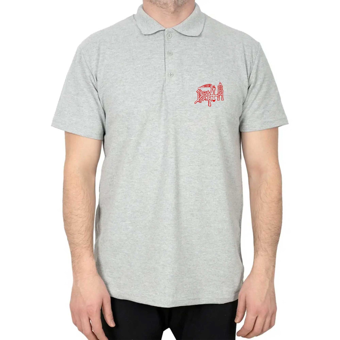 Death Logo Polo Yaka Renkli Tişört