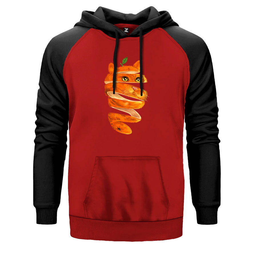 Cat Orange Çift Renk Reglan Kol Sweatshirt