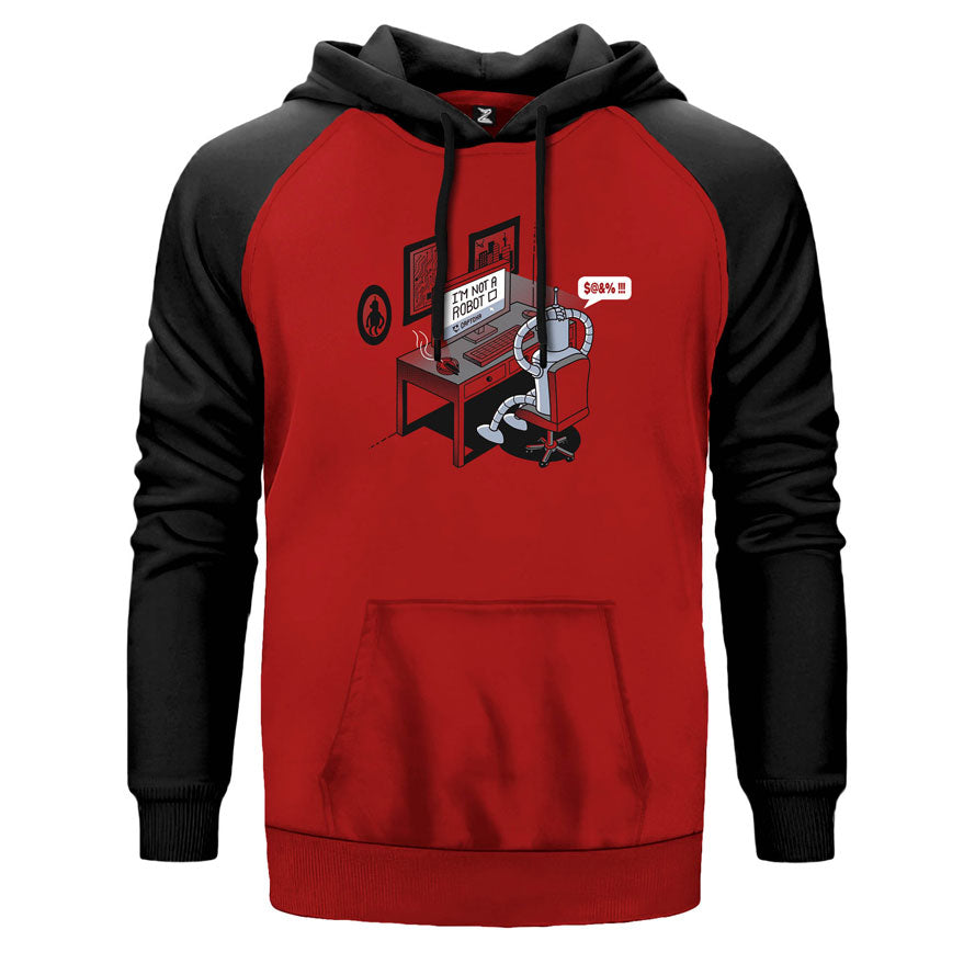 Im Not A Robot Çift Renk Reglan Kol Sweatshirt