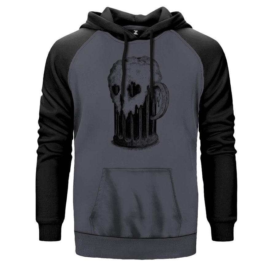 Beer Skull Çift Renk Reglan Kol Sweatshirt