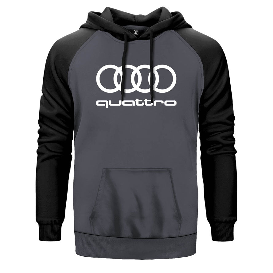 Audi Quattro Çift Renk Reglan Kol Sweatshirt