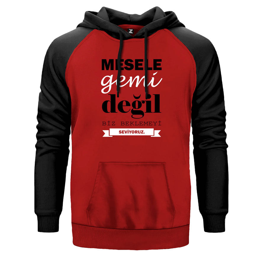 Mesele Gemi Değil Çift Renk Reglan Kol Sweatshirt