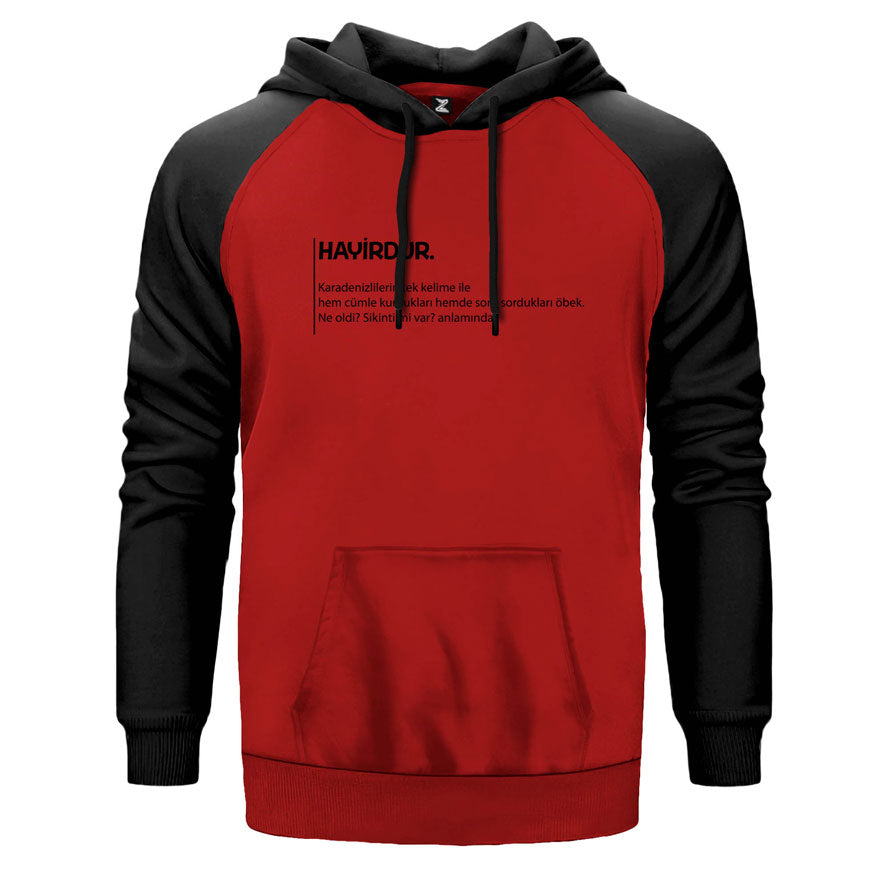 Hayirdur Açıklama Çift Renk Reglan Kol Sweatshirt