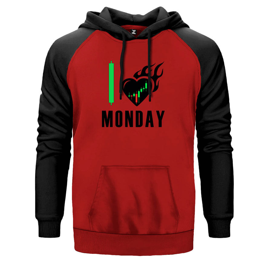 Kripto Para Pazartesi Çift Renk Reglan Kol Sweatshirt