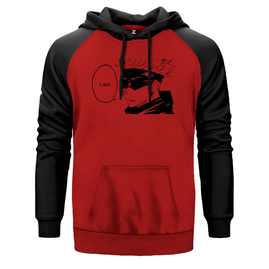 Gojou Satoru I See Çift Renk Reglan Kol Sweatshirt