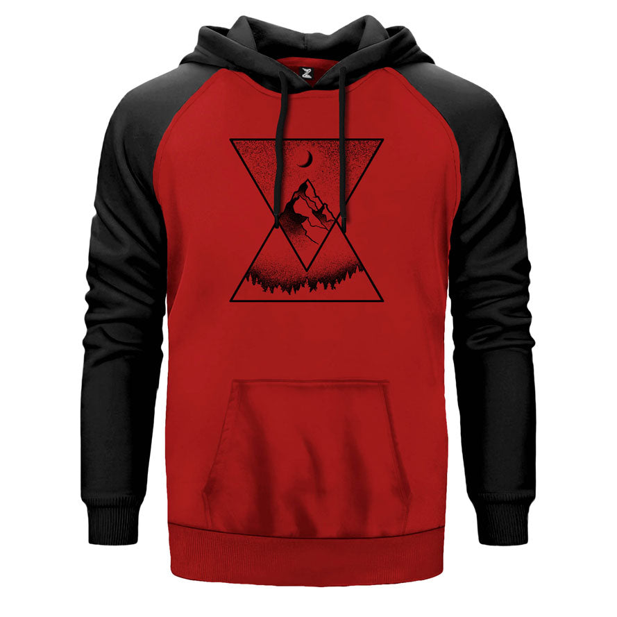 Mountains Pyramid Peaks Çift Renk Reglan Kol Sweatshirt