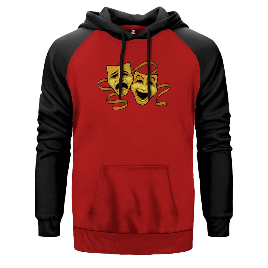 Tiyatro Sembolü Çift Renk Reglan Kol Sweatshirt
