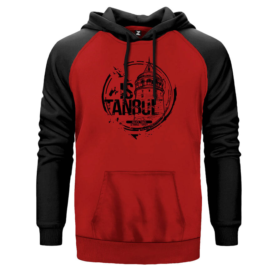 Istanbul Galata Tower Çift Renk Reglan Kol Sweatshirt