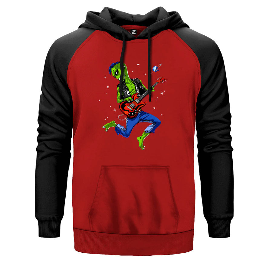 Alien Guitar Çift Renk Reglan Kol Sweatshirt