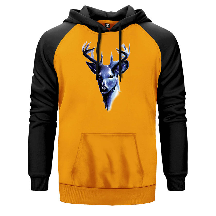 Geyik Uzay Temalı Çift Renk Reglan Kol Sweatshirt