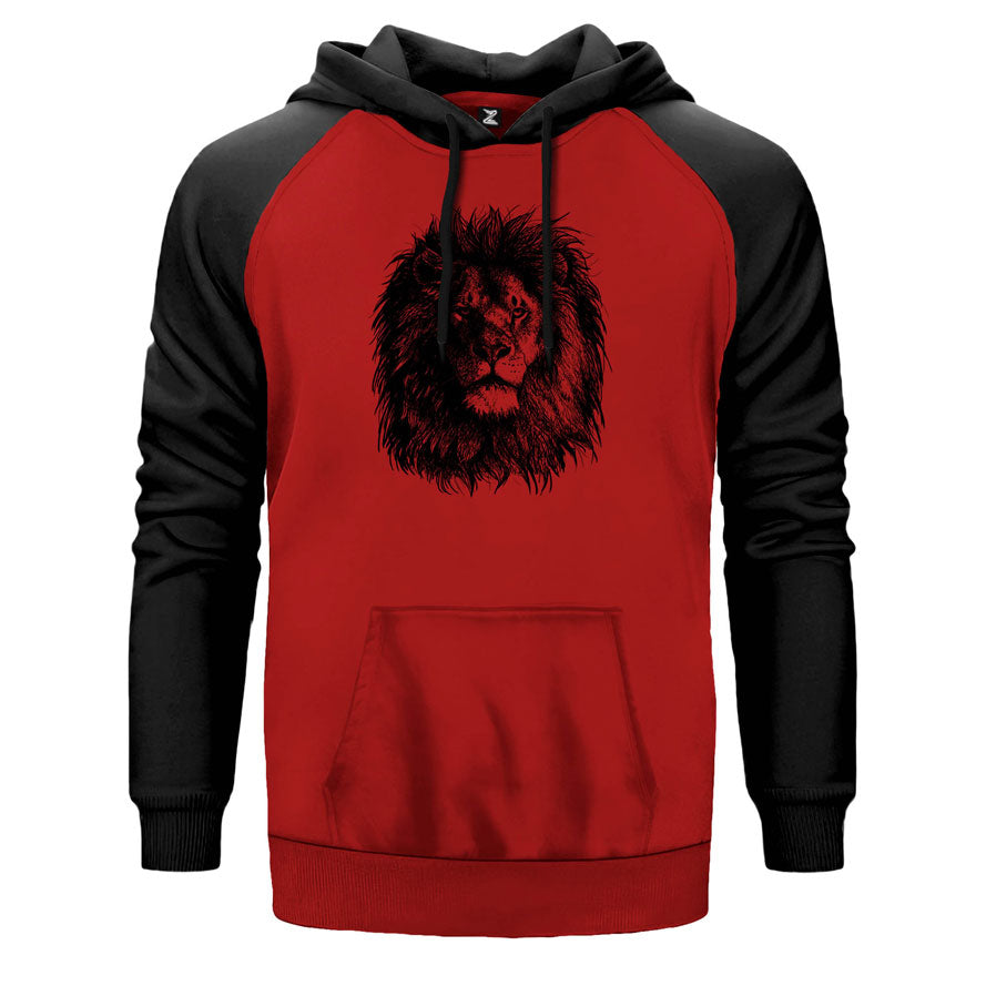 Aslan Siyah Çift Renk Reglan Kol Sweatshirt