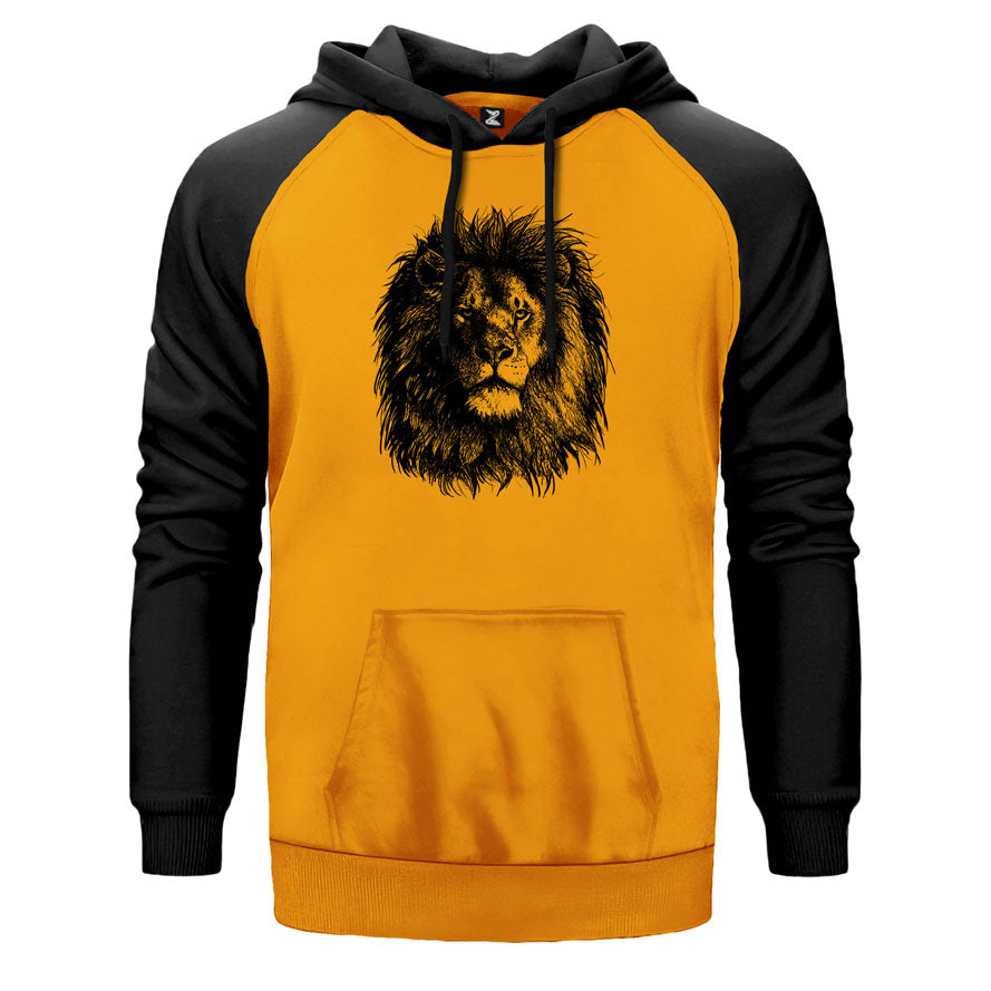 Aslan Siyah Çift Renk Reglan Kol Sweatshirt