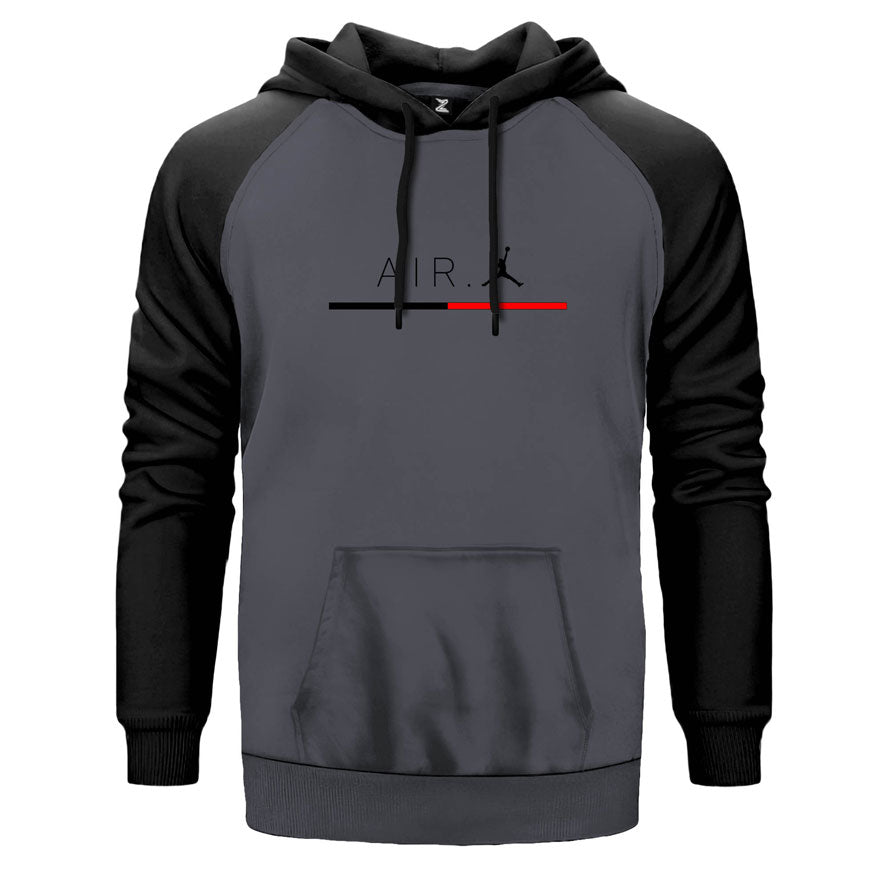 İndirimli Air Jordan Line Gri Renk Reglan Kol Kapşonlu Sweatshirt