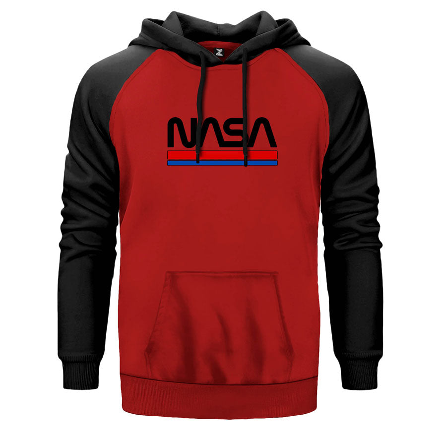 Nasa Red Blue Çift Renk Reglan Kol Sweatshirt