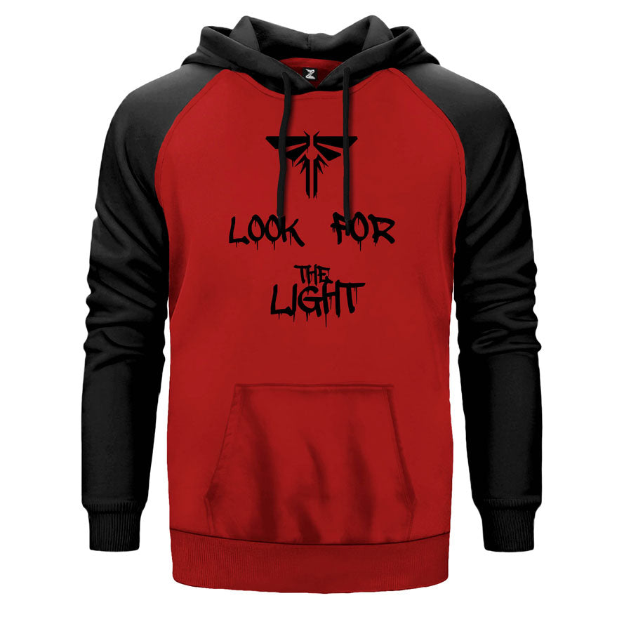 The Last Of Us Look for The Light çift renk reglan kol kapşonlu sweatshirt - kırmızı