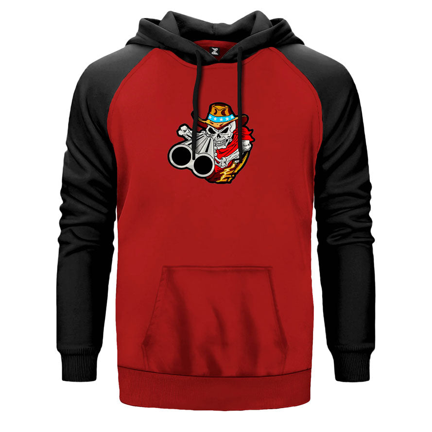 Iskelet Silahlı Çift Renk Reglan Kol Sweatshirt