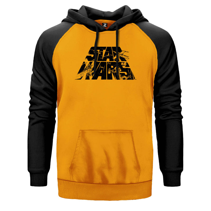 Star Wars Logo 3 Çift Renk Reglan Kol Sweatshirt