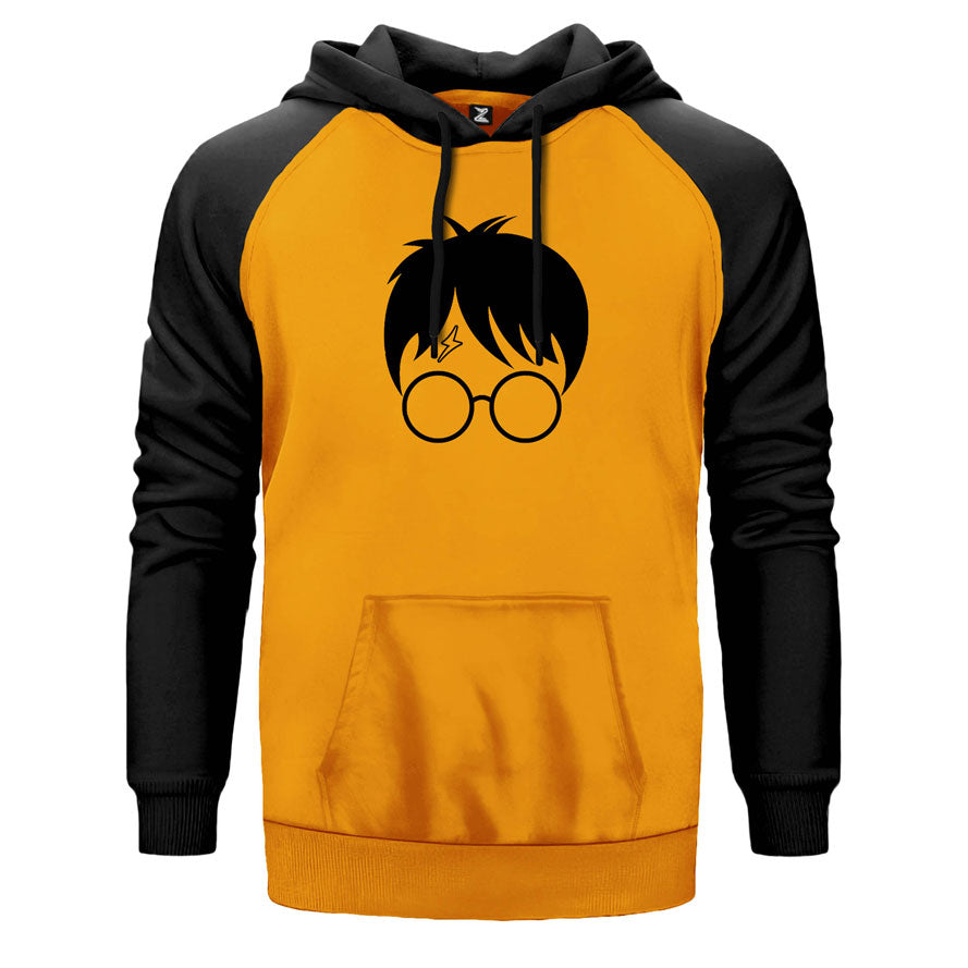 Harry Potter Head Çift Renk Reglan Kol Sweatshirt