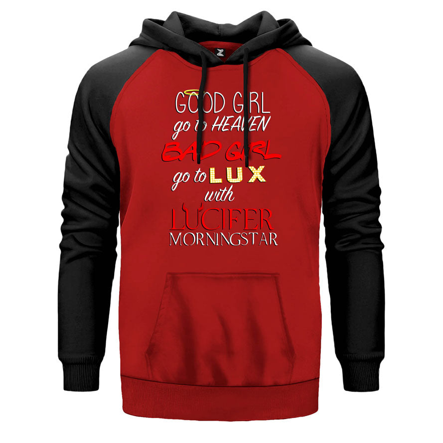 Lucifer Good Girl Go To Heaven Çift Renk Reglan Kol Sweatshirt