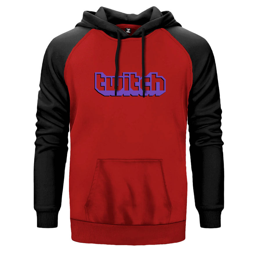 Twitch Logo2 Çift Renk Reglan Kol Sweatshirt
