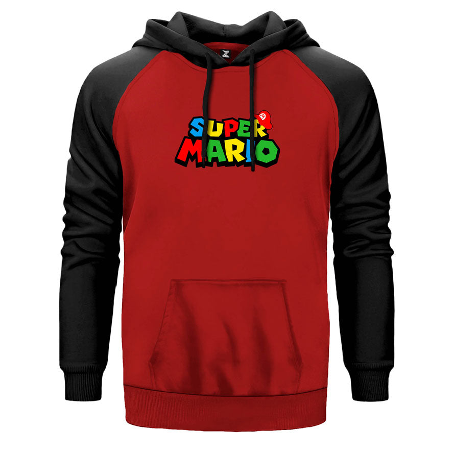 Super Mario Logo Çift Renk Reglan Kol Sweatshirt