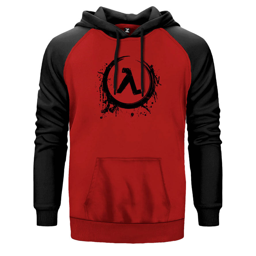 Half Life Logo Splash Çift Renk Reglan Kol Sweatshirt