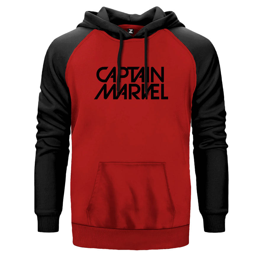 Captain Marvel Text Çift Renk Reglan Kol Sweatshirt