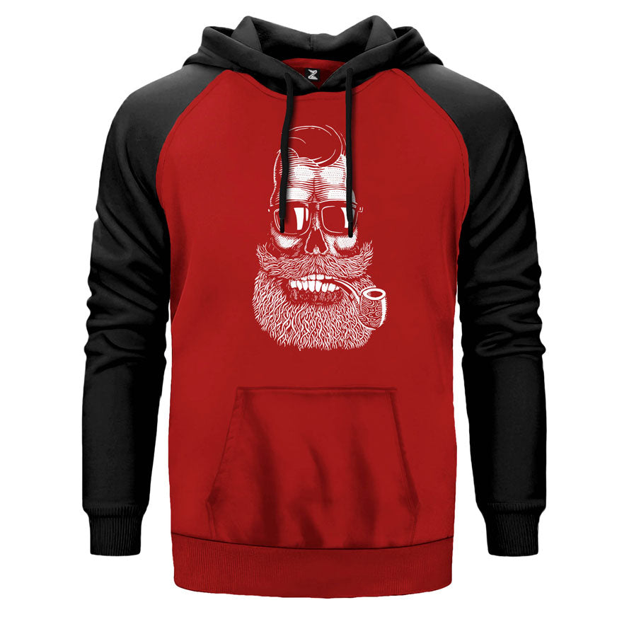 Sakallı Pipo Çift Renk Reglan Kol Sweatshirt