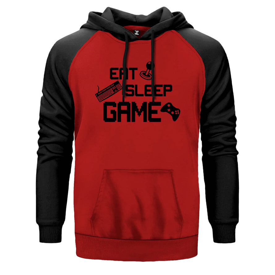 Eat Game Sleep Çift Renk Reglan Kol Sweatshirt