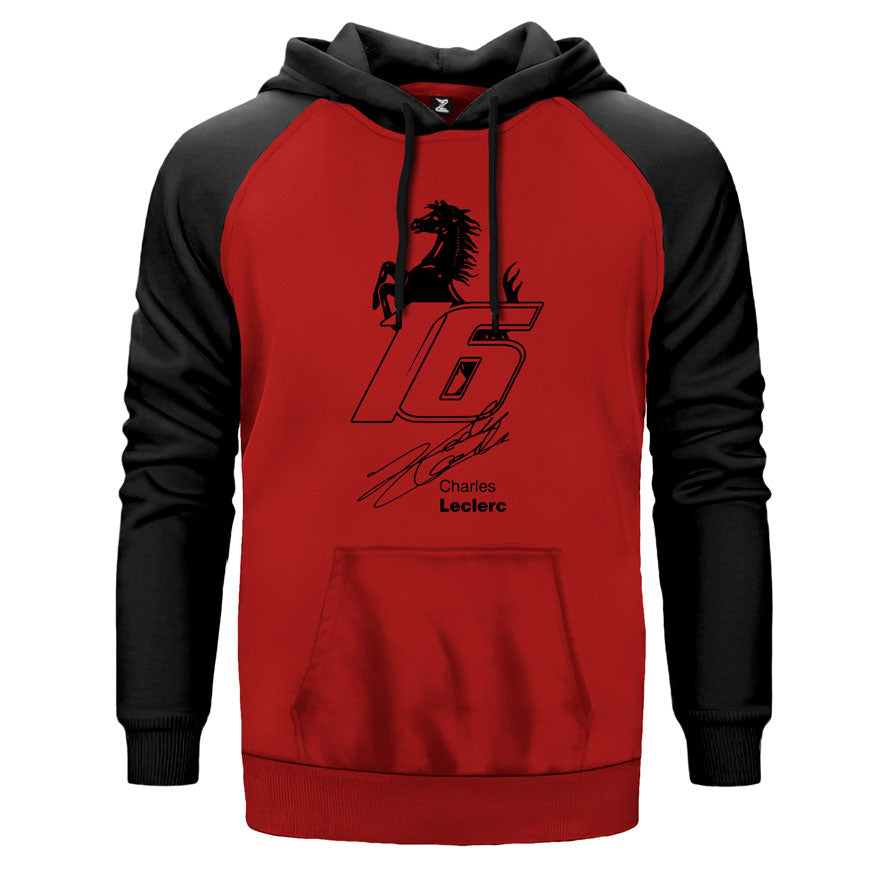 F1 Charles Leclerc Ferrari Çift Renk Reglan Kol Sweatshirt